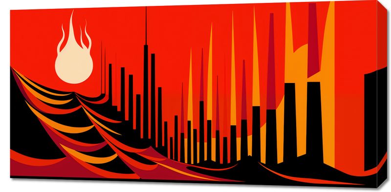Obraz 100x50cm Miejski Krwisty Ogień zdjęcie 1
