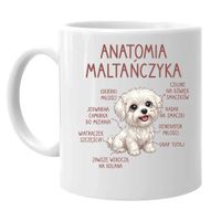 Anatomia maltańczyka - kubek na ŚMIESZNY prezent PIES PSIAK pupil rasa