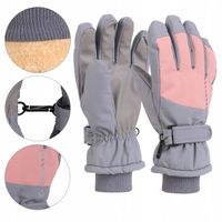 Rękawiczki Damskie Narciarskie Ortalionowe Zimowe Grube Ciepłe MORAJ