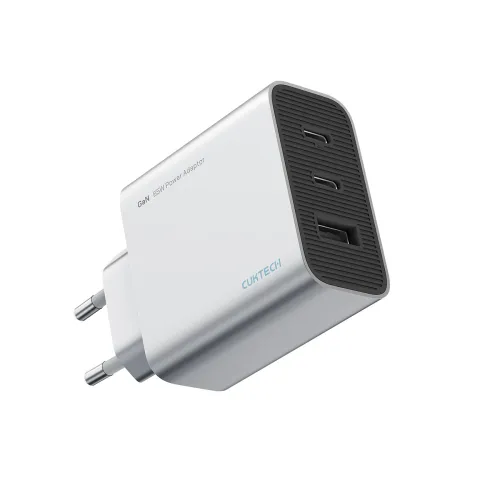 ładowarka sieciowa cuktech 65w gan 2xusb-c 1xusb-a - szara na Arena.pl