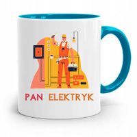 Kubek Błękitny Dla Najlepszego Pana Elektryka Z Nadrukiem Ze Zdjęciem