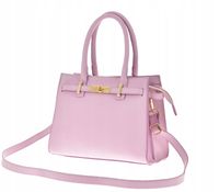 Laura Biaggi torebka shopper skóra naturalna różowy groszek mat TS66-6677
