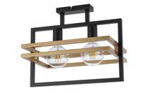 Prostokątna lampa sufitowa Merci ramki czarne złote