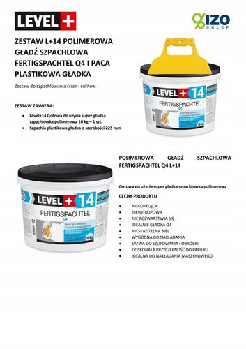 Gładź szpachlowa Gotowa 10kg + Paca Gładka na Arena.pl