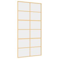 Drzwi przesuwne, złote, 102,5x205 cm, przezroczyste szkło ESG