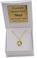 Złoty Łańcuszek Damski Singapur z Medalikiem Serce pr 585 Grawer Gratis