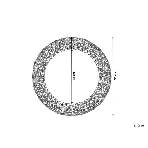 Lustro Ścienne Ø 50 Cm Beżowe Dhuma na Arena.pl