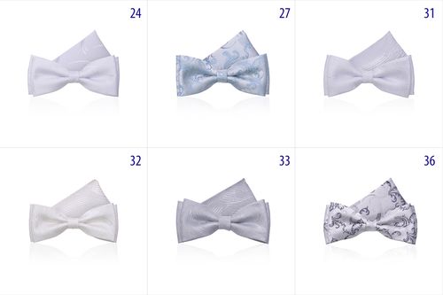 Mucha Żakardowa z Poszetką, biała z tłoczonym wzorem na Arena.pl