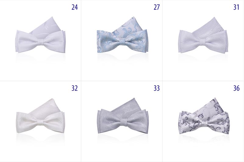 Mucha Żakardowa z Poszetką, biała z tłoczonym wzorem zdjęcie 5