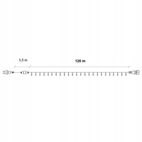 LAMPKI CHOINKOWE 1500 LED ZEWNĘTRZNE 121,5 M ŚWIATEŁKA STAŁE BIAŁE ZIMNE na Arena.pl