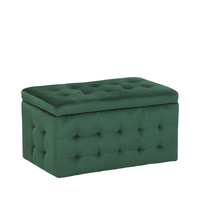 Puf ze schowkiem welurowy zielony MICHIGAN