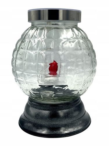 ZNICZ SOLARNY FOTOWOLTAICZNY DUŻY KULA KARBOWANE SZKŁO 24CM ! na Arena.pl