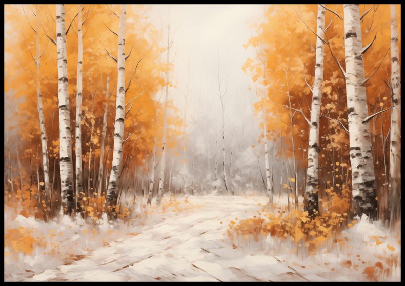 Plakat 100x70cm Jesienne Brzozy zdjęcie 2