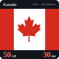Karta eSIM Internet Kanada 50 GB na 30 dni - bez rejestracji