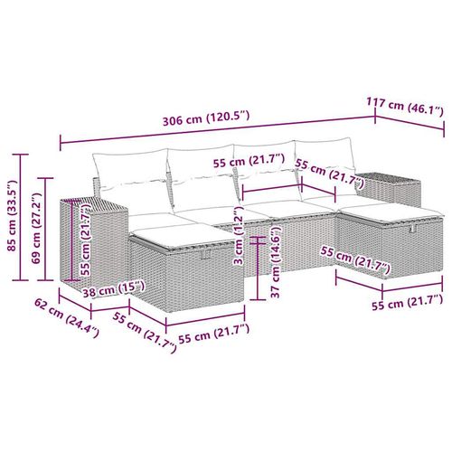 6-cz. zestaw wypoczynkowy do ogrodu, z poduszkami, brązowy na Arena.pl