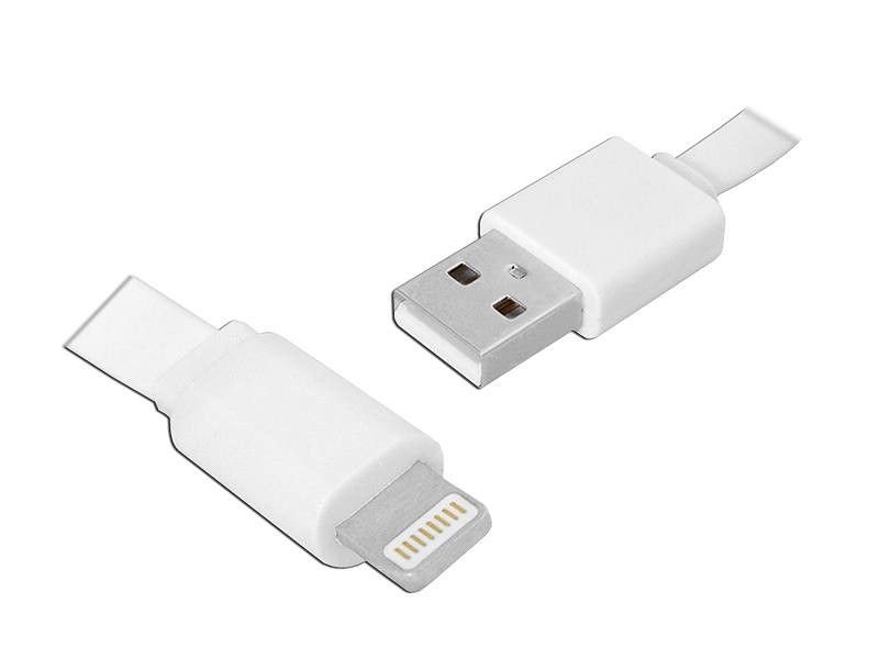 KABEL USB  IPHONE 8PIN 1M PŁASKI BIAŁY LX8472 zdjęcie 1