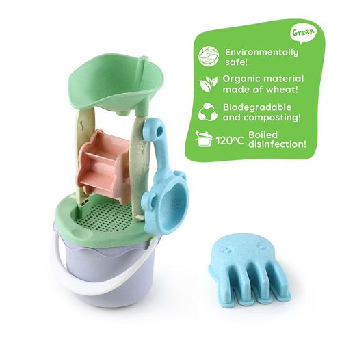 ZESTAW DO PIASKU W WIADERKU Z KOŁOWROTKIEM 9 EL. na Arena.pl