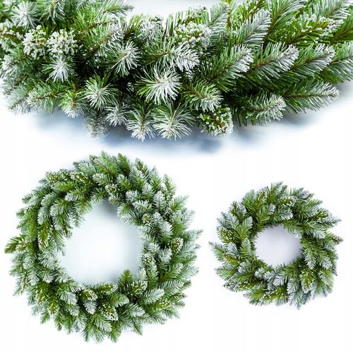 WIANEK ADWENTOWY DIAMENTOWY duży wieniec stroik świąteczny 54 cm kryształki na Arena.pl