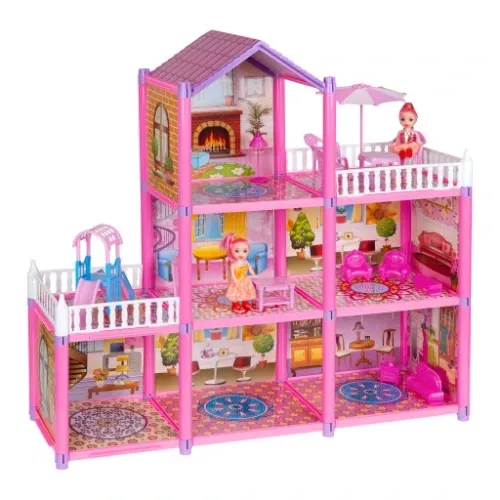 DOMEK DLA LALEK 2 LALKI MEBLE 129 ELEMENTÓW DUŻY na Arena.pl