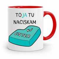 Kubek Czerwony Informatyka Programisty Enter Z Nadrukiem Ze Zdjęciem