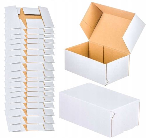 karton fasonowy 250x200x80mm biały-brązowy 3w e 350g/m2 - 20 szt. na Arena.pl