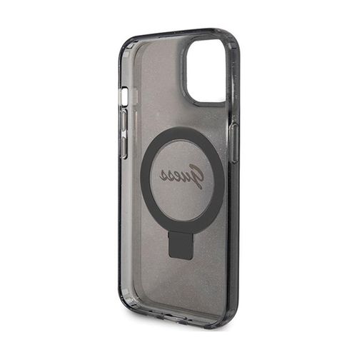 Guess Ring Stand Script Glitter MagSafe - Etui iPhone 15 (czarny) na Arena.pl