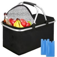 Torba termiczna 30L kosz termiczny piknikowy na jedzenie czarny