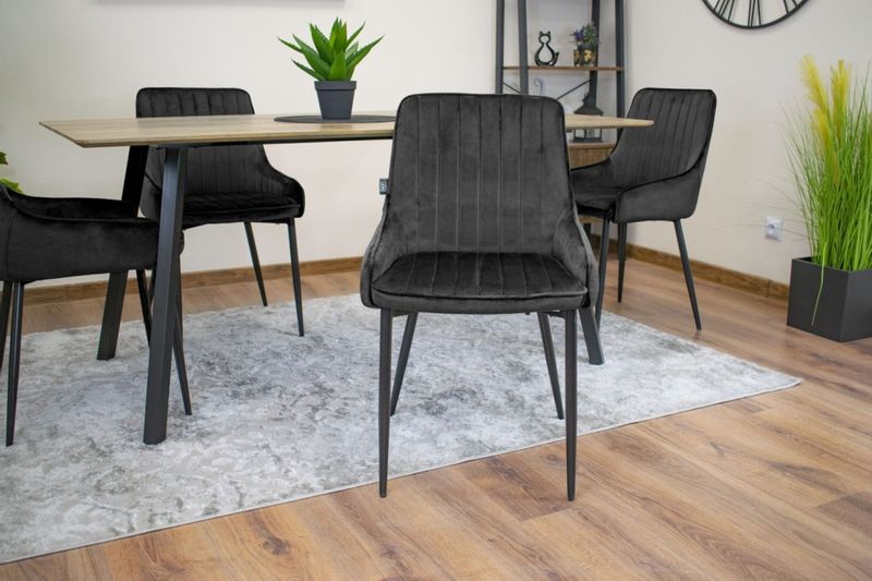 Krzesło MONZA - czarny aksamit x 4 zdjęcie 7