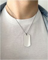 Nieśmiertelnik naszyjnik srebrny MĘSKI łańcuszek stal PREZENT GRAWER GRATIS