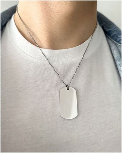 Nieśmiertelnik naszyjnik srebrny MĘSKI łańcuszek stal PREZENT GRAWER GRATIS na Arena.pl