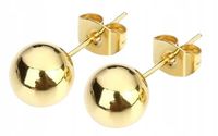 Złote Kolczyki Kulki Gładkie 6,00 mm pr 585 Grawer Gratis