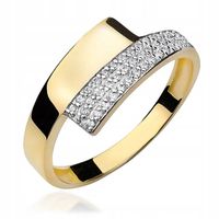 ZŁOTY PIERŚCIONEK 585 OBRĄCZKA z CYRKONIAMI r. 18