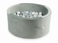 Suchy basen z piłeczkami 300 sztuk 90x40 Velvet szary (perłowe, srebrne)