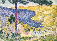 Plakat 18x13cm Valley with Fir, Henri-Edmond Cross do Salonu
