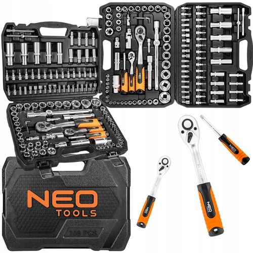 NEO 10-212 ZESTAW KLUCZE NASADOWE 1/2", 1/4" TORX NASADKI WALIZKA 108el na Arena.pl