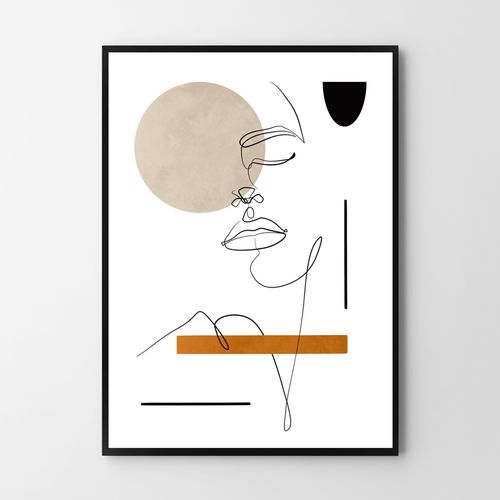 Plakat portret boho linia modern 21x29,7 cm A4 na Arena.pl