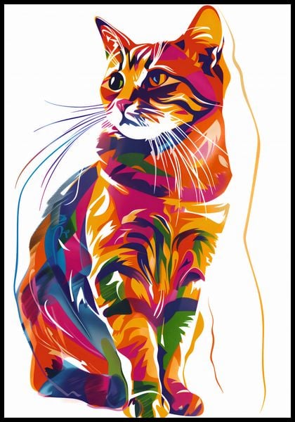 Plakat 68x98cm Nasycony Kot zdjęcie 2