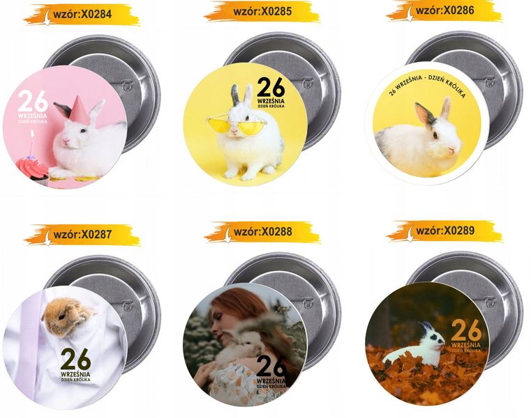 Przypinki buttony DZIEŃ KRÓLIKA zdjęcie 3
