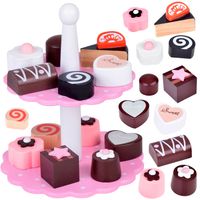 DREWNIANY ZESTAW PATERA Z CIASTECZKAMI