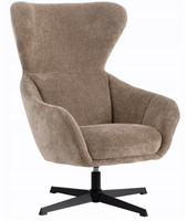 Fotel wypoczynkowy FELIX szenil jasny brąz obrotowy do salonu