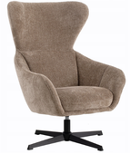 Fotel wypoczynkowy FELIX szenil jasny brąz obrotowy do salonu
