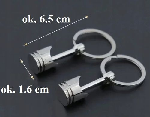 Breloczek Srebrny Tłok Silnikowy Piston Amulet Engine Piston Pipe do Auta na Arena.pl