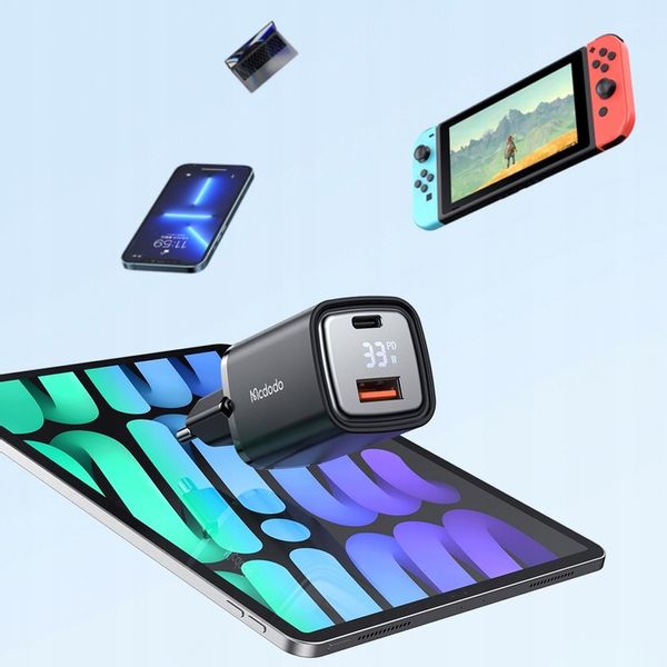 MCDODO NANO GaN ŁADOWARKA USB/USB-C PD 33W MIERNIK zdjęcie 12