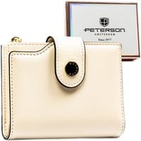 PETERSON portfel damski eko skórzany elegancki matowy P238 beżowy