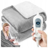 DUŻY KOC ELEKTRYCZNY 180x130cm DWUOSOBOWY MATA GRZEWCZA MIĘKKI TIMER