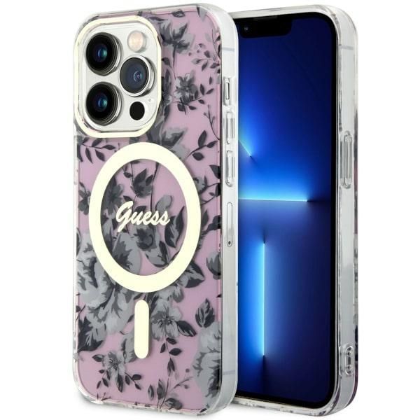 Etui Guess do iPhone 14 Pro, Różowy, MagSafe zdjęcie 1