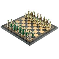 Szachy Metalowe Italfama Medioevale z Szachownicą z Eko-Skóry (26x26 cm)