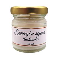 Świeca Sojowa Truskawkowa 40 ml w Słoiczku – Ręcznie Robiona, Naturalna