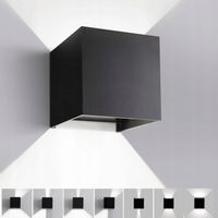 KINKIET LED LAMPA ŚCIENNA Czarny NOWOCZESNA KREATYWNA 6000K 20W zimna biel
