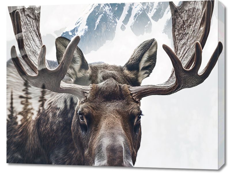 Obraz 90x70cm Łoś Duch Lasu zdjęcie 1